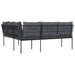 Garden Sofa With Cushions L-shaped Black Steel