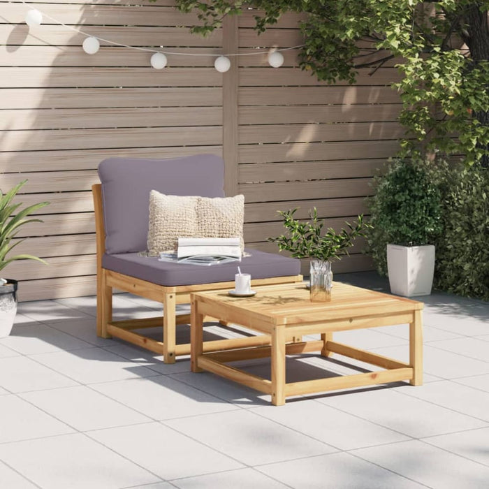 Garden Sofa With Cushions Solid Wood Acacia Tllakp