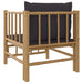 Garden Sofa with Dark Grey Cushions Bamboo Tlxtoo