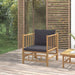 Garden Sofa with Dark Grey Cushions Bamboo Tlxtoo