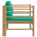 Garden Sofa with Green Cushions Bamboo Tlxxkl