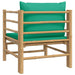 Garden Sofa with Green Cushions Bamboo Tlxxkl