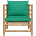 Garden Sofa with Green Cushions Bamboo Tlxxkl