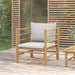 Garden Sofa with Light Grey Cushions Bamboo Tlxxno