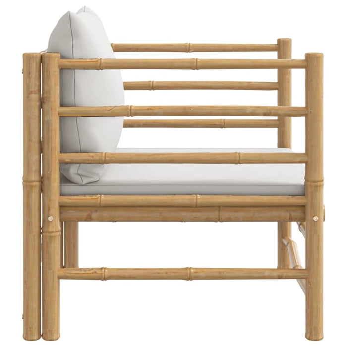 Garden Sofa with Light Grey Cushions Bamboo Tlxxno