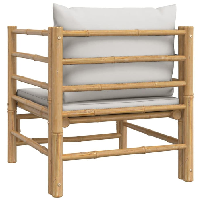 Garden Sofa with Light Grey Cushions Bamboo Tlxxno