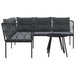 Garden Sofa Set With Cushions Black Steel And Textilene