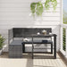 Garden Sofa with Table and Cushions L-shaped Grey Poly