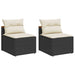 Garden Sofas Armless with Cushions 2 Pcs Black Poly Rattan