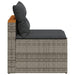 Garden Sofas Armless with Cushions 2 Pcs Grey Poly Rattan