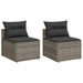 Garden Sofas Armless with Cushions 2 Pcs Grey Poly Rattan
