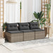 Garden Sofas Armless with Cushions 2 Pcs Grey Poly Rattan