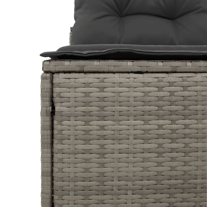 Garden Sofas Armless with Cushions 2 Pcs Grey Poly Rattan