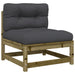 Garden Sofas Armless with Cushions 2 Pcs Impregnated Wood