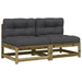 Garden Sofas Armless with Cushions 2 Pcs Impregnated Wood