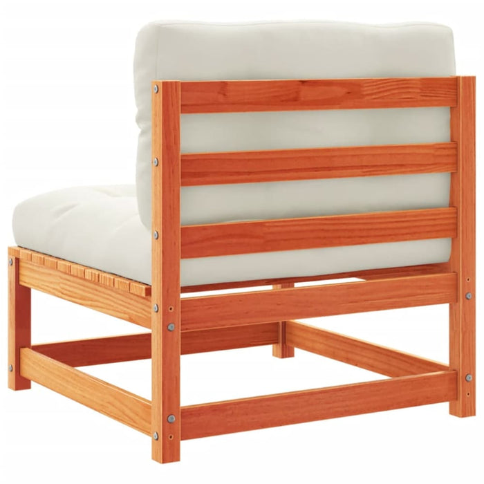 Garden Sofas Armless with Cushions 2 Pcs Wax Brown Solid