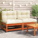 Garden Sofas Armless with Cushions 2 Pcs Wax Brown Solid