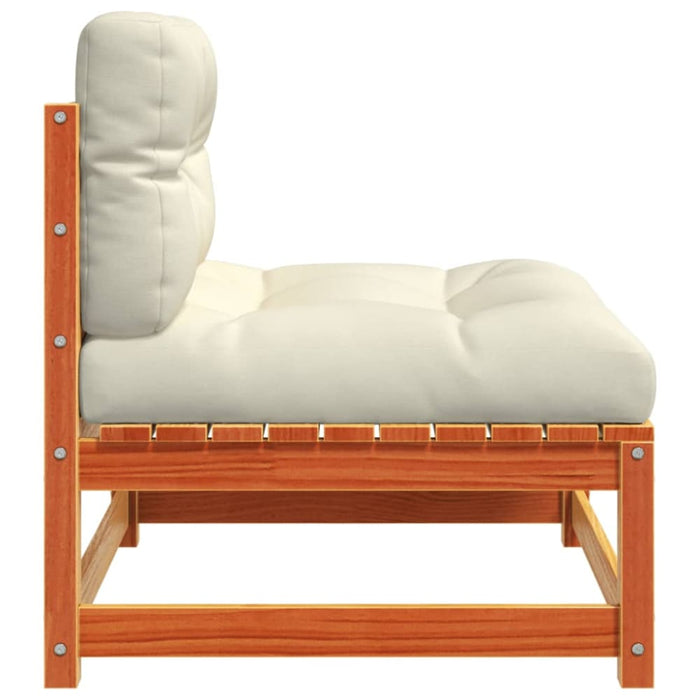 Garden Sofas Armless with Cushions 2 Pcs Wax Brown Solid