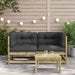 Garden Sofas Corner with Cushions 2 Pcs Impregnated Wood