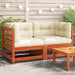Garden Sofas Corner with Cushions 2 Pcs Wax Brown Solid