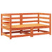 Garden Sofas Corner with Cushions 2 Pcs Wax Brown Solid