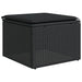 Garden Stool With Cushion Black 55x55x37 Cm Poly Rattan