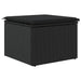 Garden Stool With Cushion Black 55x55x37 Cm Poly Rattan