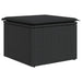 Garden Stool With Cushion Black 55x55x37 Cm Poly Rattan