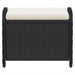 Garden Stool with Cushion Black 58x46x46 Cm Poly Rattan