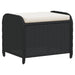 Garden Stool with Cushion Black 58x46x46 Cm Poly Rattan