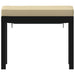 Garden Stool With Cushion Black Powder-coated Steel Abbnpla