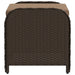 Garden Stool with Cushion Brown 58x46x46 Cm Poly Rattan