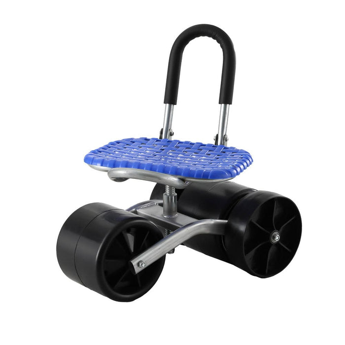 Garden Stool Foldable With Wheels Blue