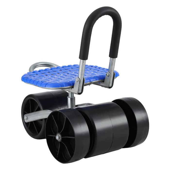 Garden Stool Foldable With Wheels Blue