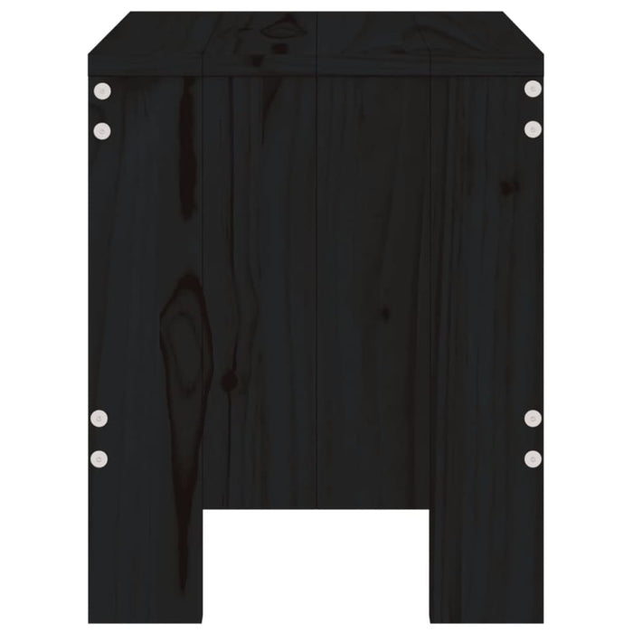 Garden Stools 2 Pcs Black 40x36x45 Cm Solid Wood Pine Nxptax