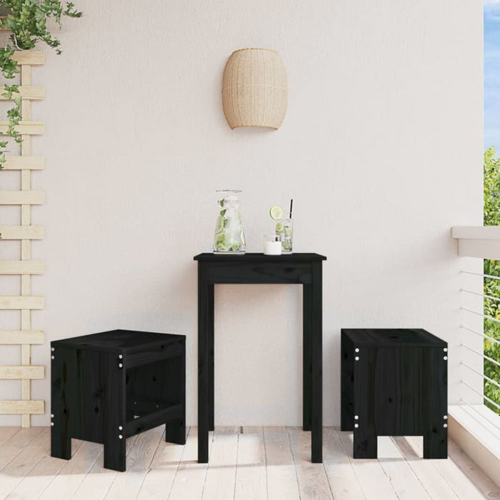 Garden Stools 2 Pcs Black 40x36x45 Cm Solid Wood Pine Nxptax