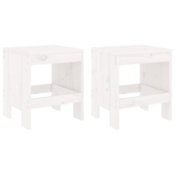 Garden Stools 2 Pcs White 40x36x45 Cm Solid Wood Pine Nxpttk