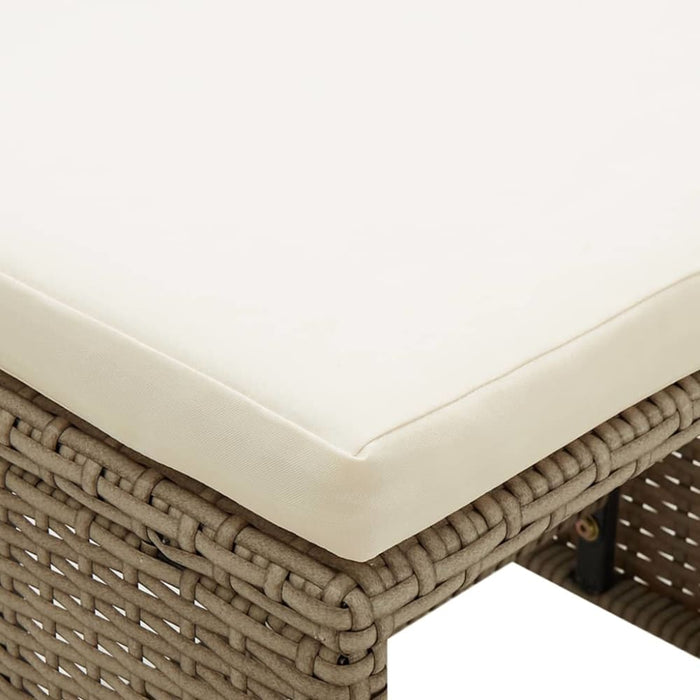 Garden Stools 4 Pcs with Cushions Poly Rattan Beige Toliik
