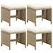 Garden Stools 4 Pcs with Cushions Poly Rattan Beige Toliik