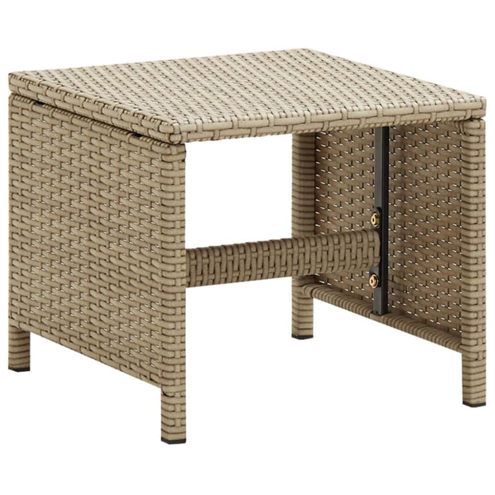Garden Stools 4 Pcs with Cushions Poly Rattan Beige Toliik