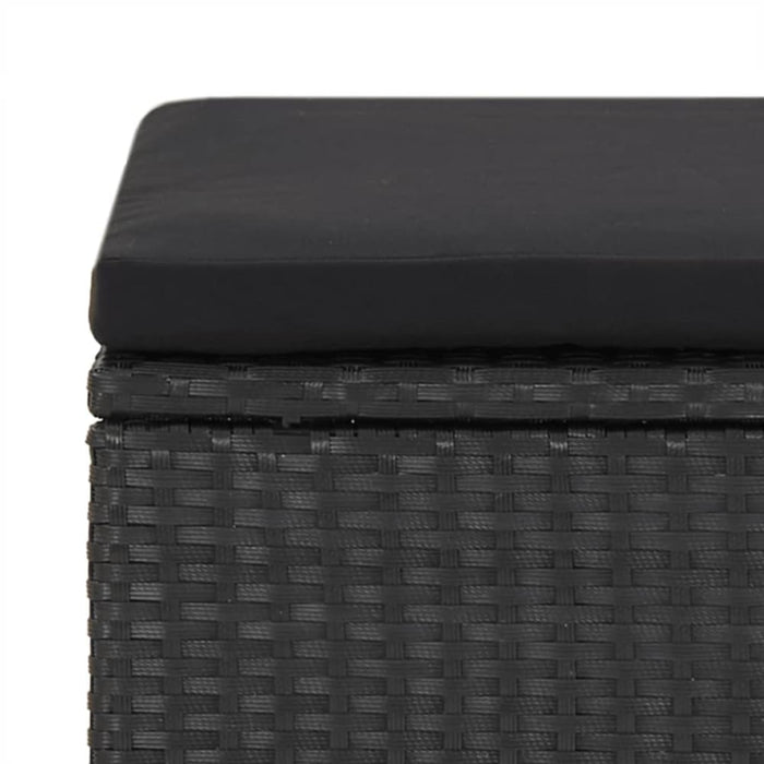 Garden Stools 4 Pcs with Cushions Poly Rattan Black Toliak
