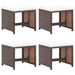 Garden Stools 4 Pcs with Cushions Poly Rattan Brown Toliin