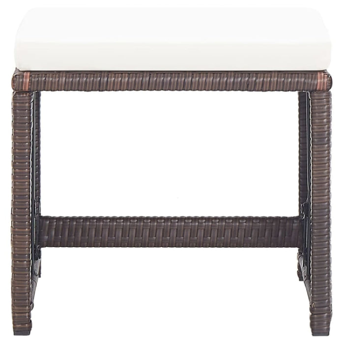 Garden Stools 4 Pcs with Cushions Poly Rattan Brown Toliin