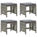 Garden Stools 4 Pcs with Cushions Poly Rattan Grey Tolipb
