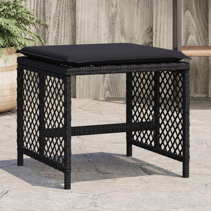 Garden Stools with Cushions 4 Pcs Black 41x41x36 Cm Poly