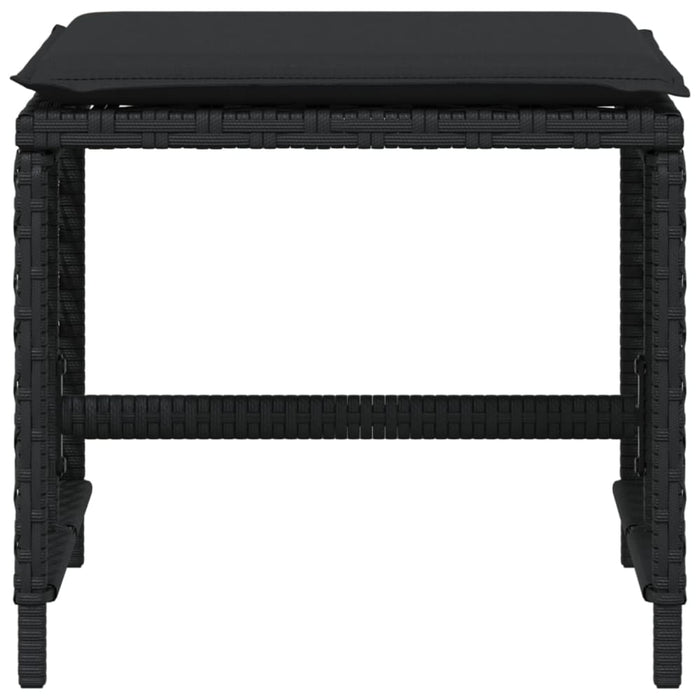 Garden Stools with Cushions 4 Pcs Black 41x41x36 Cm Poly