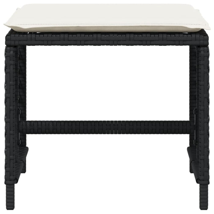 Garden Stools with Cushions 4 Pcs Black 41x41x36 Cm Poly