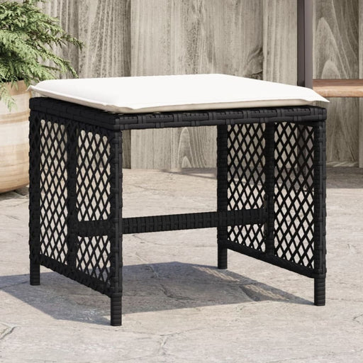 Garden Stools with Cushions 4 Pcs Black 41x41x36 Cm Poly