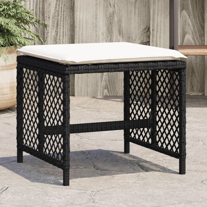 Garden Stools with Cushions 4 Pcs Black 41x41x36 Cm Poly