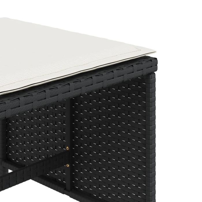 Garden Stools with Cushions 4 Pcs Black 41x41x36 Cm Poly